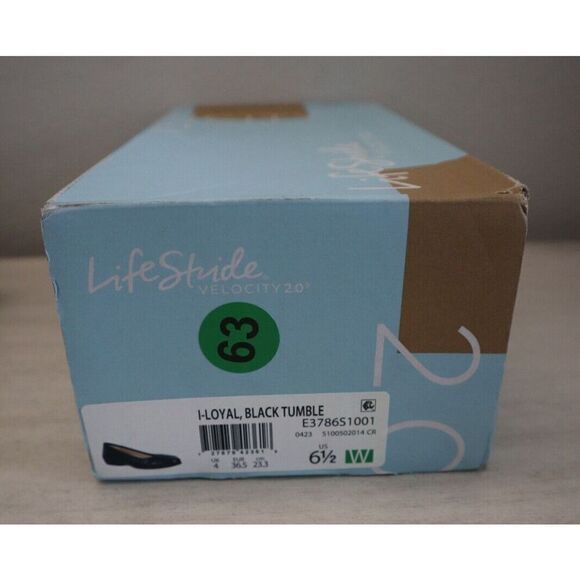 LifeStride Women's Sz 6.5W Black Tumble Faux Leather I-Loyal Flats Shoes - Picture 12 of 12